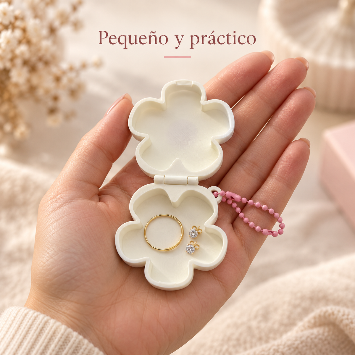 Mini joyero llavero Flor