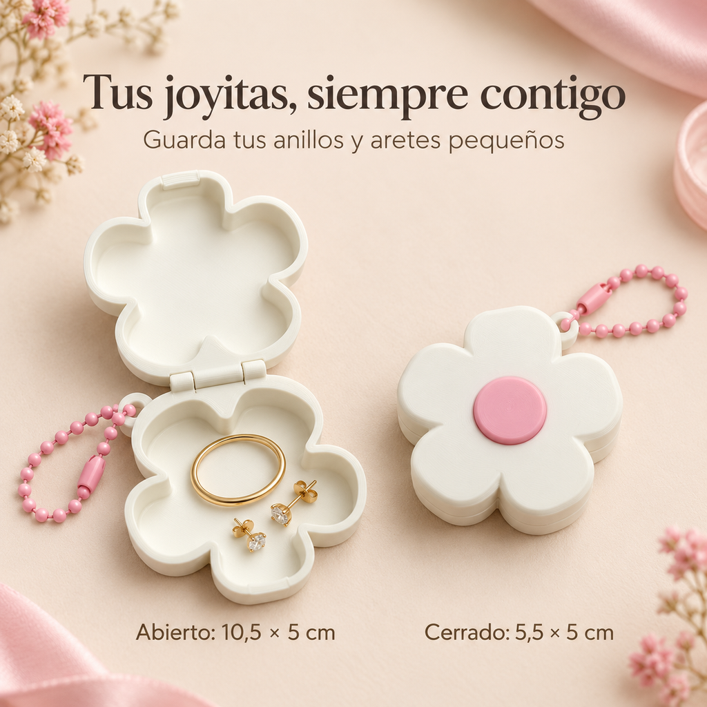 Mini joyero llavero Flor